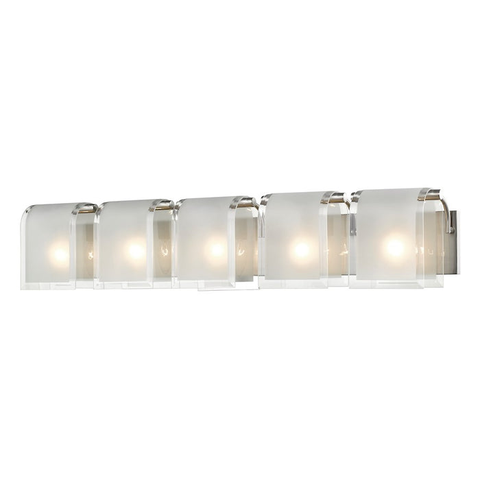 Z-Lite Zephyr 5 Light Vanity Light, Nickel, Clear Beveled & Frosted - 169-5V-BN