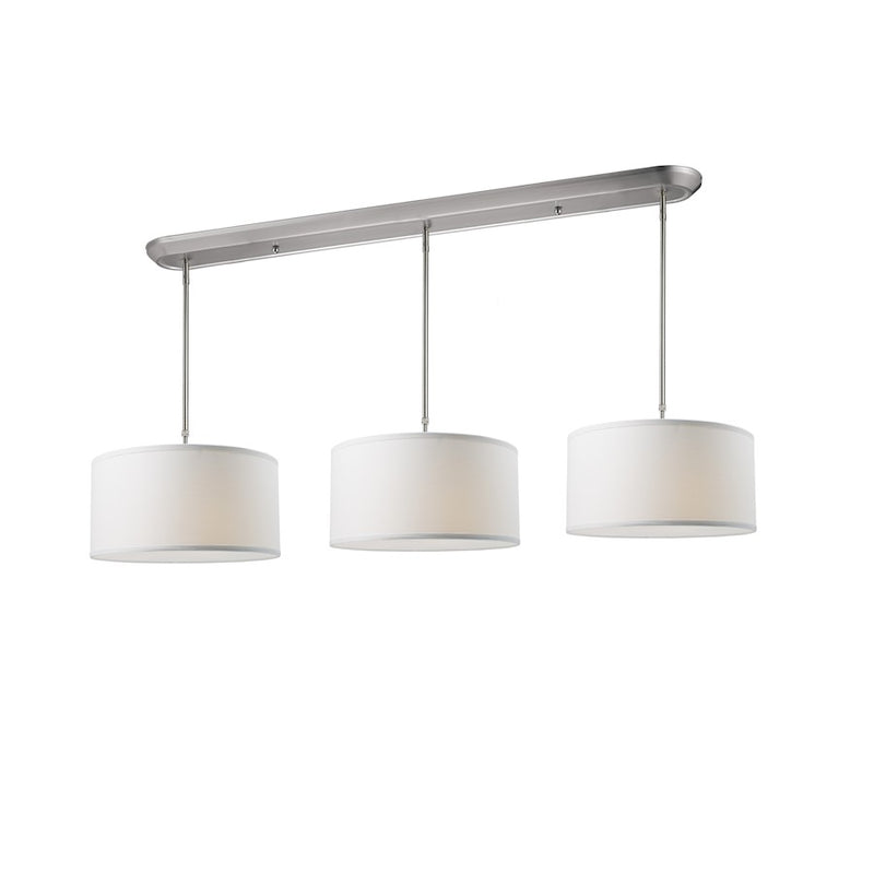 Z-Lite Albion 9 Light Island/Billiard, Brushed Nickel, White Linen - 171-16-3W