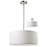Z-Lite Albion 3 Light Pendant, 20x10.5", Brushed Nickel, White Linen - 171-20W-C