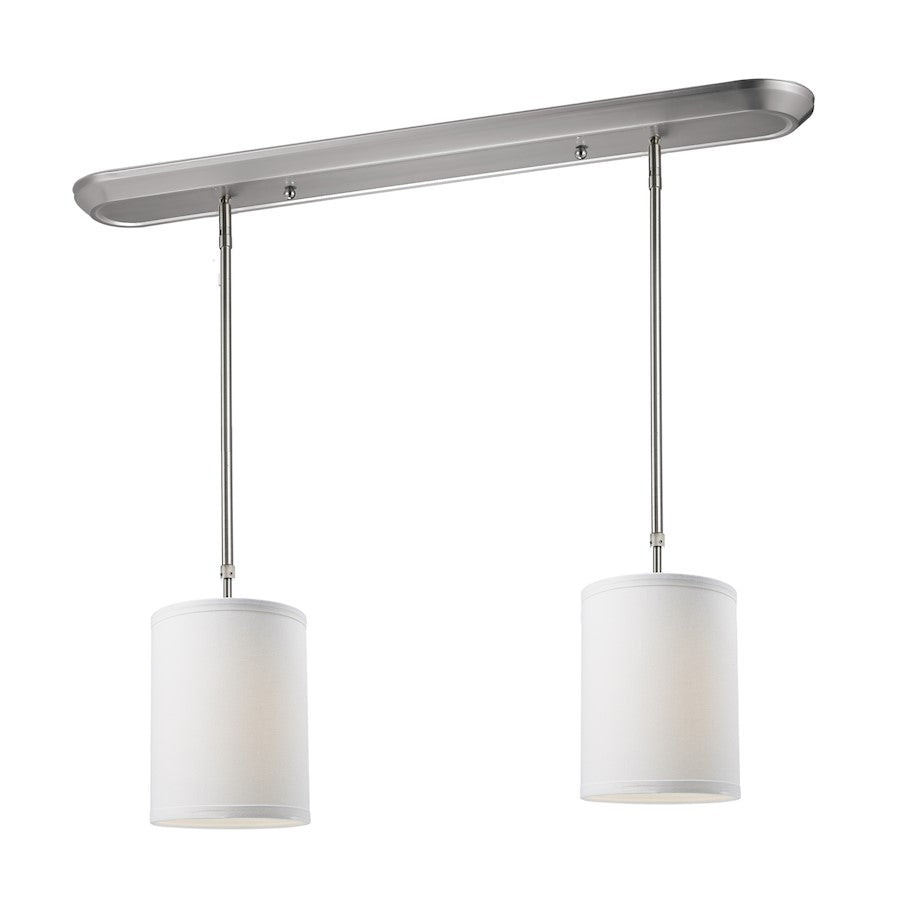 Z-Lite Albion 2 Light Island/Billiard, Brushed Nickel/White Linen - 171-6-2W-SQ