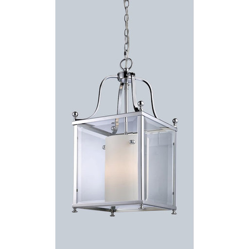 Z-Lite Fairview 3 Light Pendant, 11x23.75", Chrome, Clear Bevel Out/Opal In - 176-3M