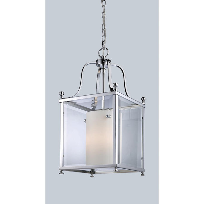 Z-Lite Fairview 3 Light Pendant, 11x23.75", Chrome, Clear Bevel Out/Opal In - 176-3M