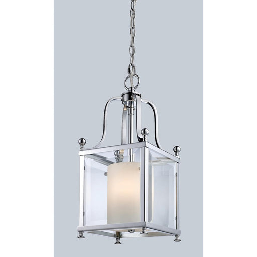 Z-Lite Fairview 3 Light Pendant, 8.25x19", Chrome, Clear Bevel Out/Opal In - 176-3S
