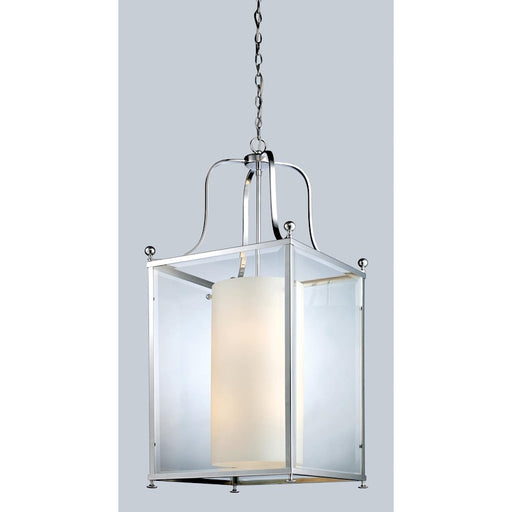Z-Lite Fairview 8 Light Pendant, Chrome, Clear Beveled Out/Matte Opal In - 176-8