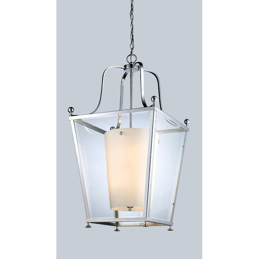 Z-Lite Ashbury 8 Light Pendant, Chrome, Clear Beveled Out/Matte Opal In - 178-8