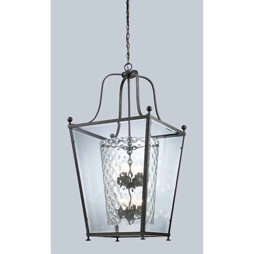 Z-Lite Ashbury 8 Light Pendant, Bronze, Clear Beveled Out/Clear Hammered In - 179-8