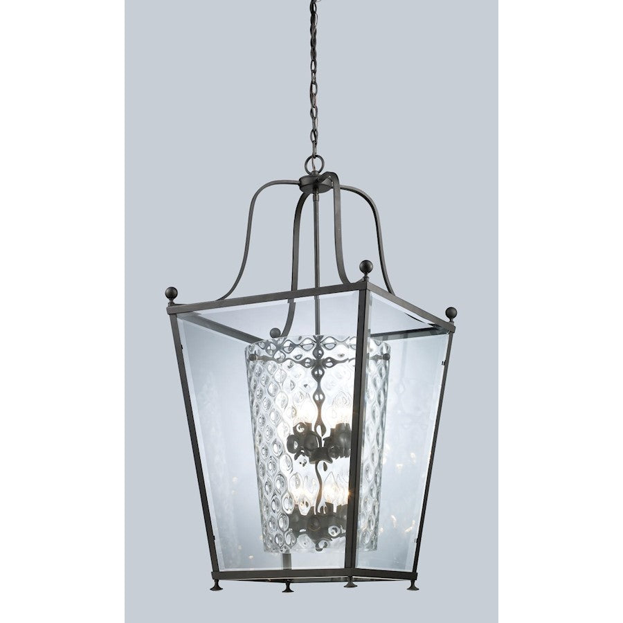 Z-Lite Ashbury 8 Light Pendant, Bronze, Clear Beveled Out/Clear Hammered In - 179-8