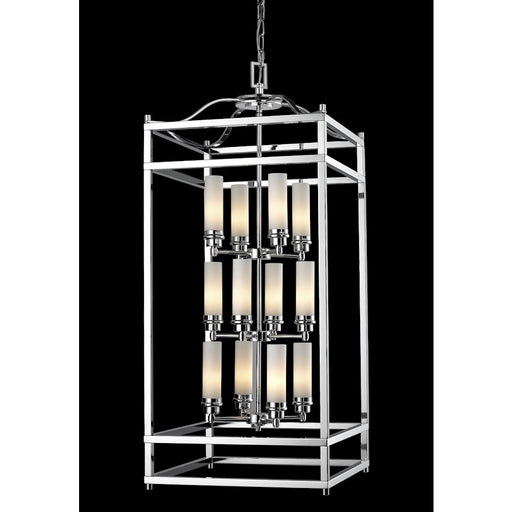 Z-Lite Altadore 12 Light Pendant, Chrome, Matte Opal - 180-12