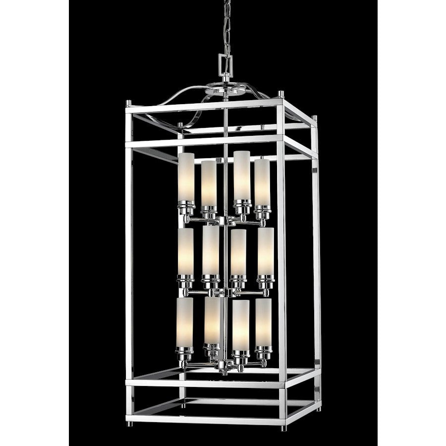 Z-Lite Altadore 12 Light Pendant, Chrome, Matte Opal - 180-12