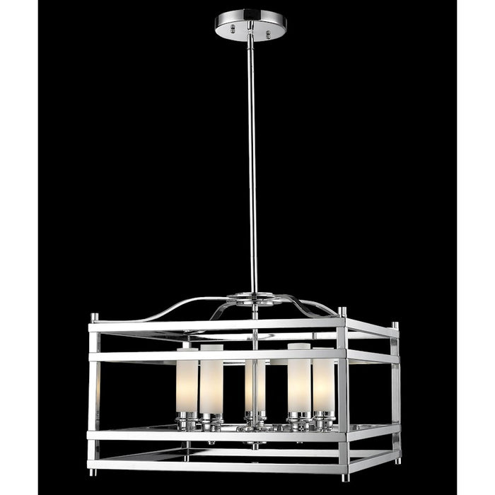 Z-Lite Altadore 5 Light Pendant, Chrome, Matte Opal - 180-5