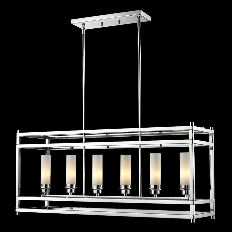 Z-Lite Altadore 6 Light Pendant, Chrome, Matte Opal - 180-6