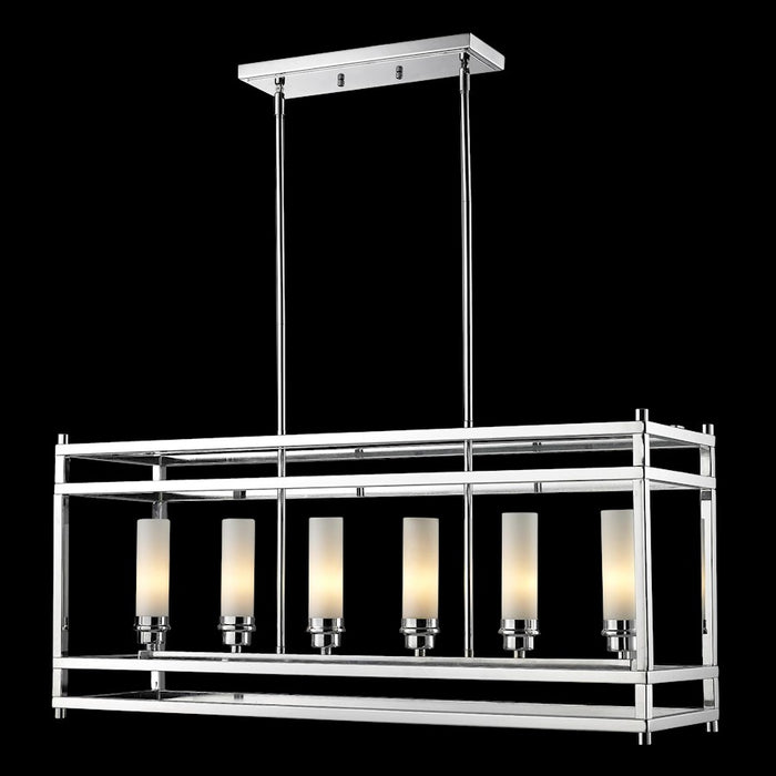 Z-Lite Altadore 6 Light Pendant, Chrome, Matte Opal - 180-6