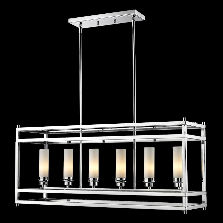 Z-Lite Altadore 6 Light Pendant, Chrome, Matte Opal - 180-6