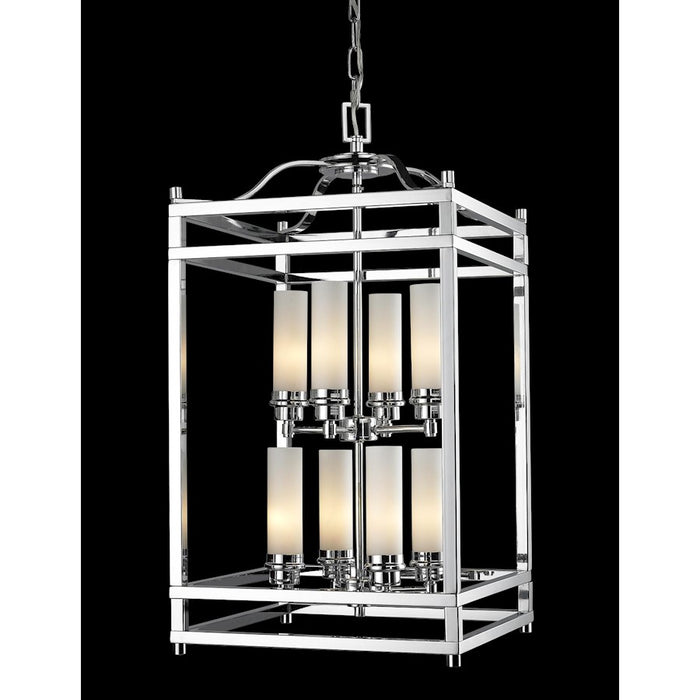 Z-Lite Altadore 8 Light Pendant, Chrome, Matte Opal - 180-8