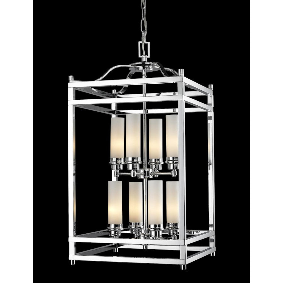 Z-Lite Altadore 8 Light Pendant, Chrome, Matte Opal - 180-8