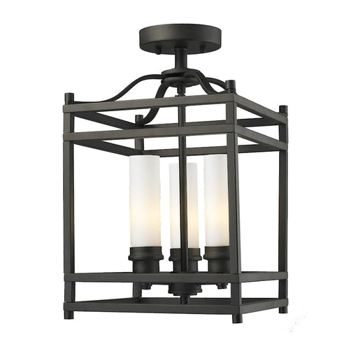 Z-Lite Altadore 3 Light Semi-Flush Mount, Bronze, Matte Opal - 181SF