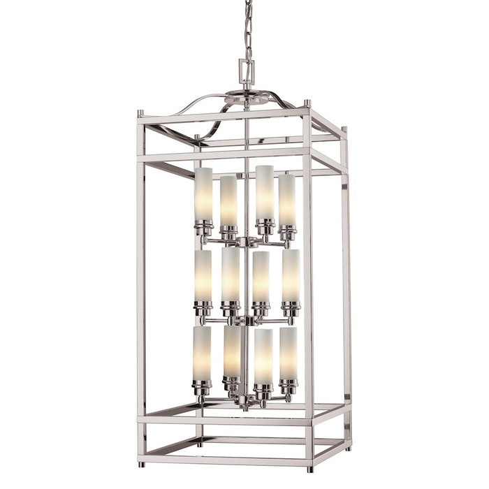 Z-Lite Altadore 12 light Chandelier, Brushed Nickel, Matte Opal - 182-12