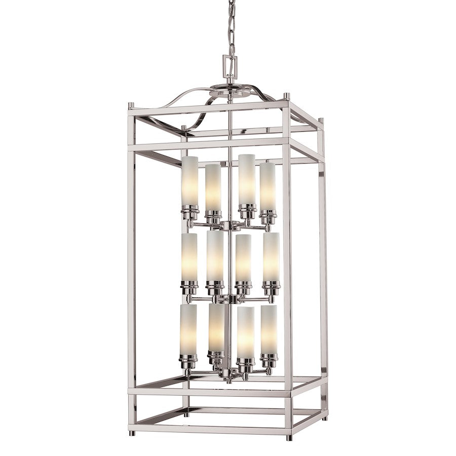 Z-Lite Altadore 12 light Chandelier, Brushed Nickel, Matte Opal - 182-12