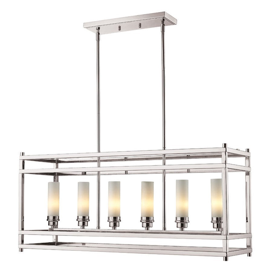 Z-Lite Altadore 6 Light Pendant, Brushed Nickel/Matte Opal - 182-6