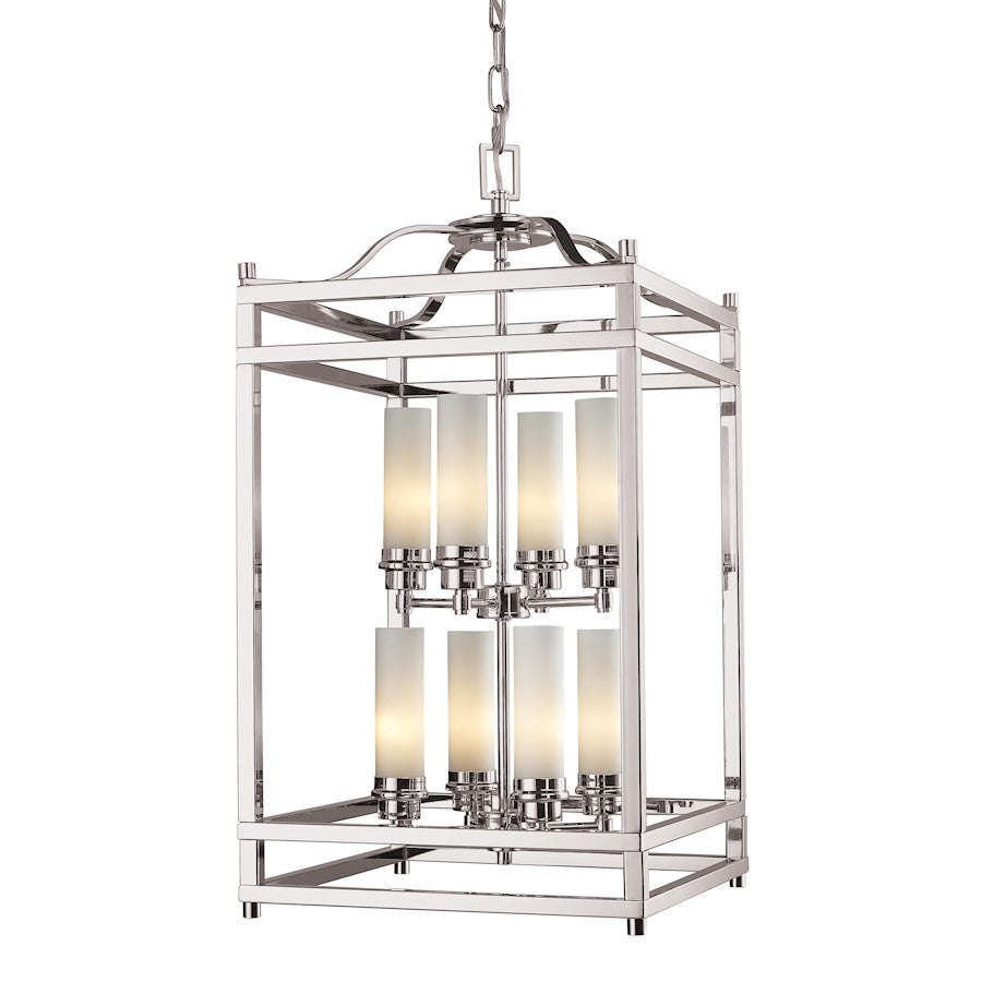 Z-Lite Altadore 8 Light Pendant, Brushed Nickel, Matte Opal - 182-8
