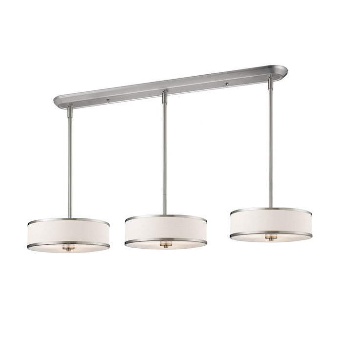 Z-Lite Cameo 9 Light Island/Billiard Light, Brushed Nickel, White Linen - 183-16-3