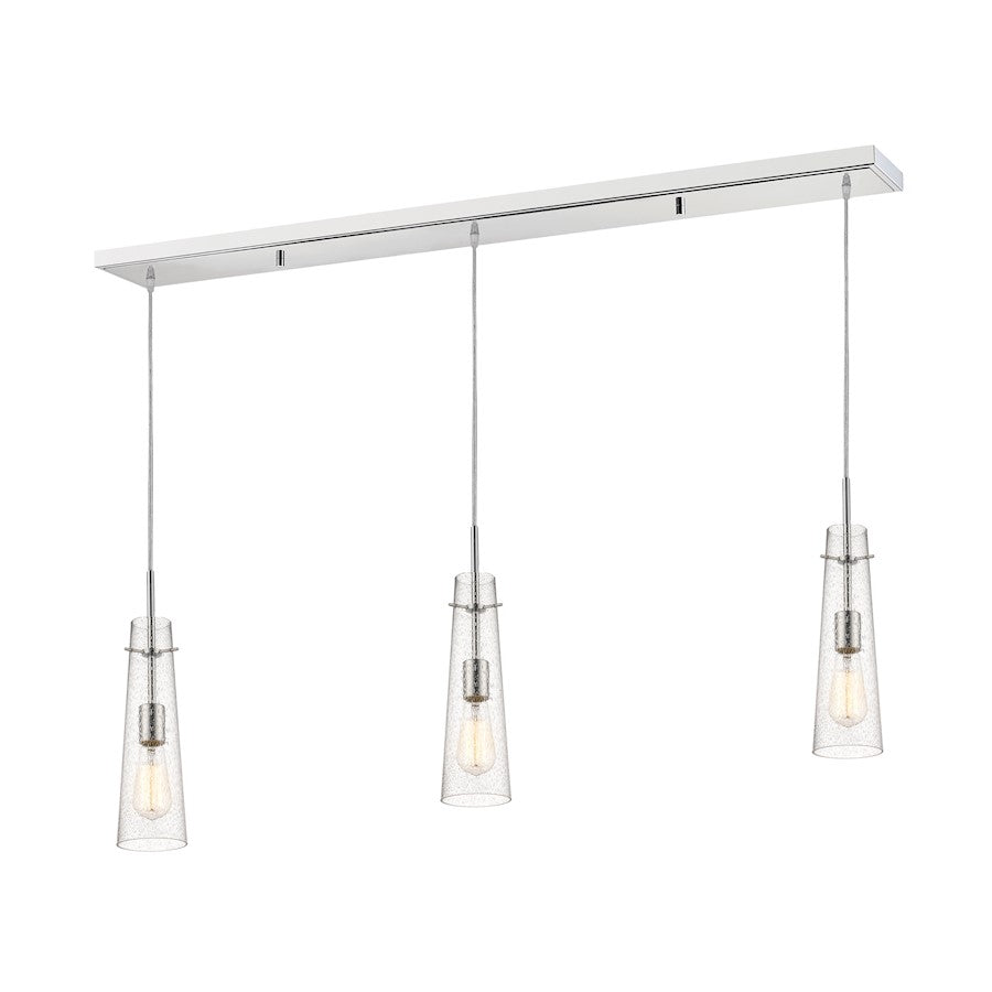 Z-Lite Monte 3 Light Island/Billiard, 46x4.5x17.25", Chrome, Clear Seed - 188MP-3CH