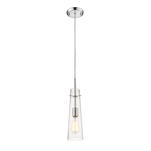 Z-Lite Monte 1 Light Mini Pendant, 4x17.25", Chrome, Clear Seedy - 188MP-CH