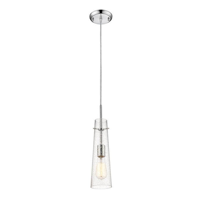 Z-Lite Monte 1 Light Mini Pendant, 4x17.25", Chrome, Clear Seedy - 188MP-CH
