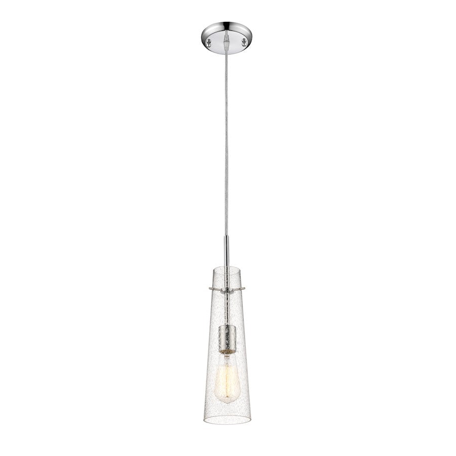 Z-Lite Monte 1 Light Mini Pendant, 4x17.25", Chrome, Clear Seedy - 188MP-CH