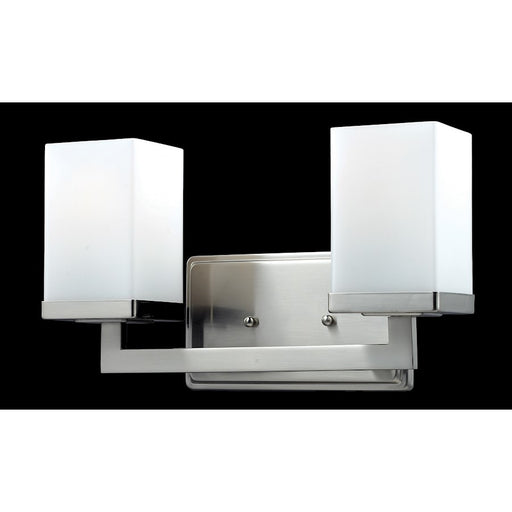 Z-Lite Tidal 2 Light Vanity Light, Brushed Nickel, Matte Opal - 1900-2V