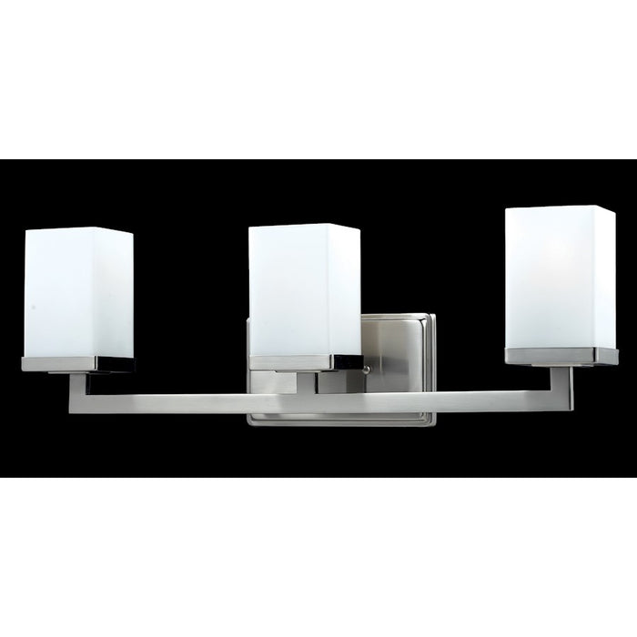 Z-Lite Tidal 3 Light Vanity Light, Brushed Nickel, Matte Opal - 1900-3V