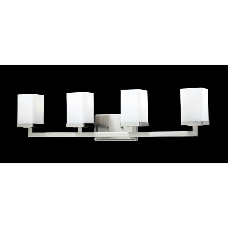 Z-Lite Tidal 4 Light Vanity Light, Brushed Nickel, Matte Opal - 1900-4V