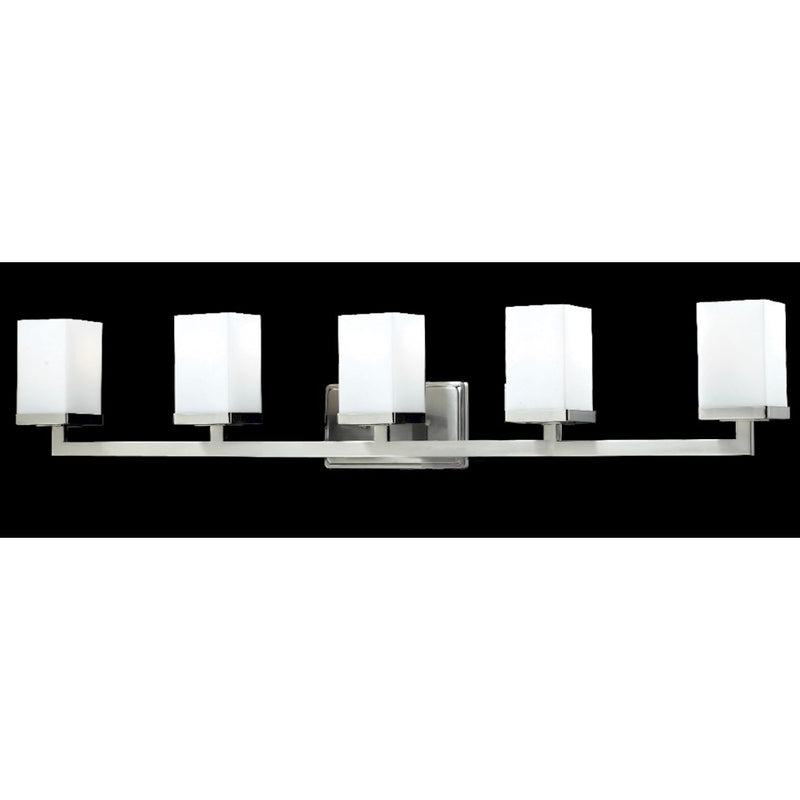 Z-Lite Tidal 5 Light Vanity Light, Brushed Nickel, Matte Opal - 1900-5V