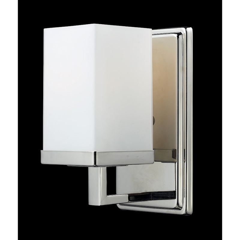 Z-Lite Tidal 1 Light Vanity Light, Chrome, Matte Opal - 1901-1V