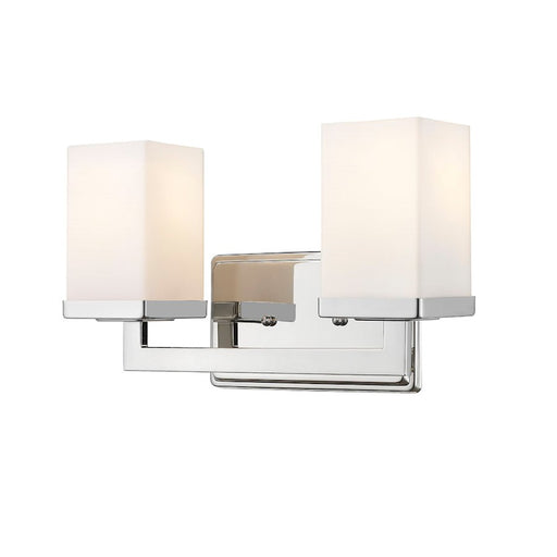 Z-Lite Tidal 2 Light Vanity Light, Chrome, Matte Opal - 1901-2V