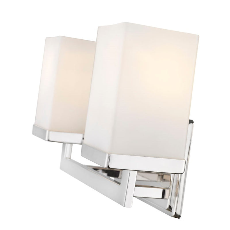 Z-Lite Tidal 2 Light Vanity Light, Chrome/Matte Opal
