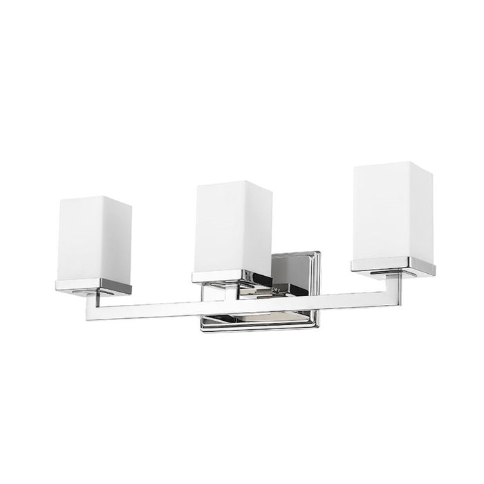 Z-Lite Tidal 3 Light Vanity Light, Chrome/Matte Opal