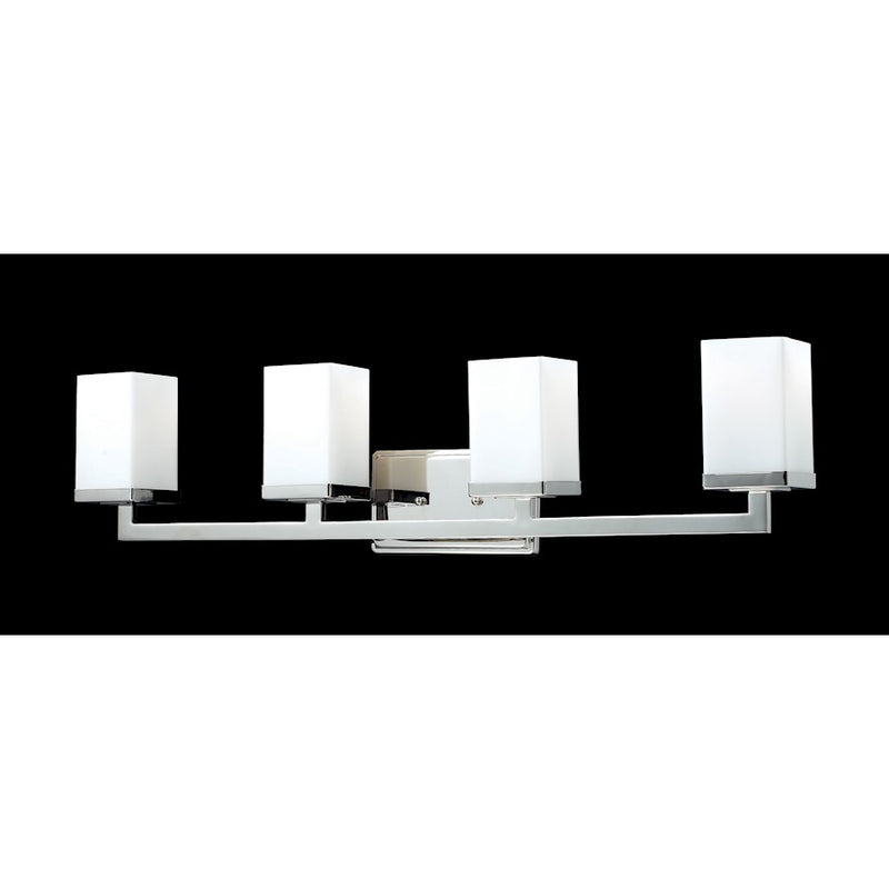 Z-Lite Tidal 4 Light Vanity Light, Chrome, Matte Opal - 1901-4V