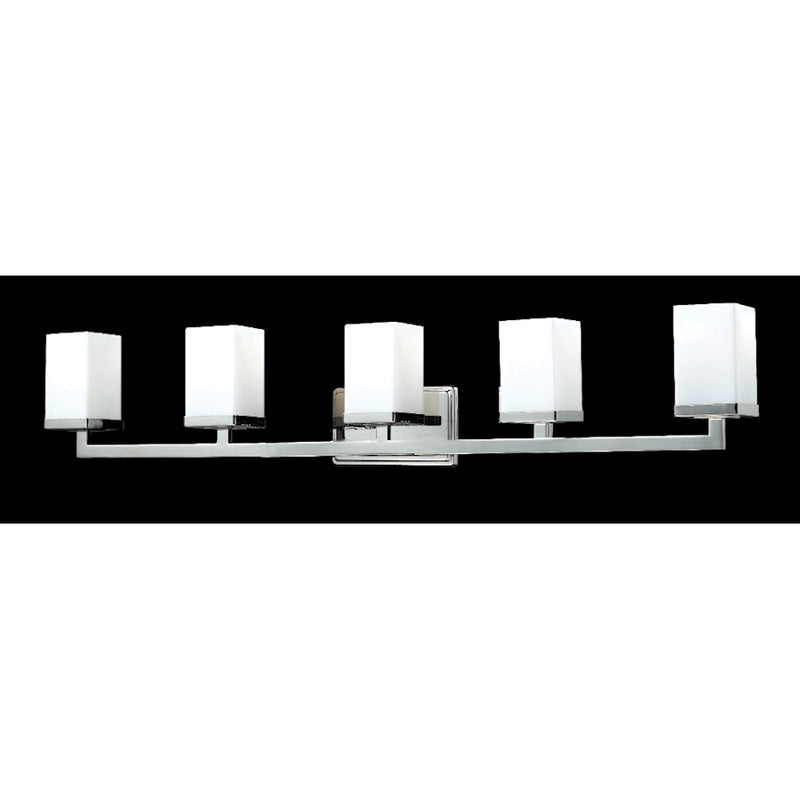 Z-Lite Tidal 5 Light Vanity Light, Chrome, Matte Opal - 1901-5V