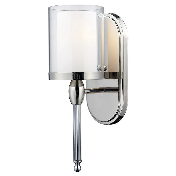 Z-Lite Argenta 1 Light Wall Sconce, Chrome, Clear Out/Matte Opal In - 1908-1S