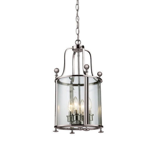 Z-Lite Wyndham 4 Light Pendant, Brushed Nickel, Clear - 191-4