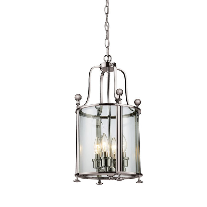 Z-Lite Wyndham 4 Light Pendant, Brushed Nickel, Clear - 191-4