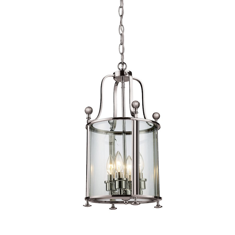 Z-Lite Wyndham 4 Light Pendant, Brushed Nickel, Clear - 191-4