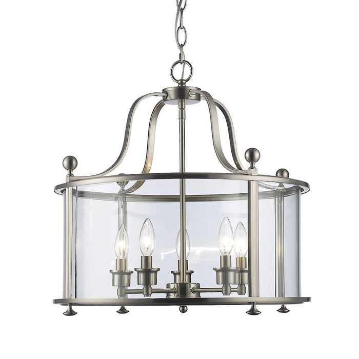 Z-Lite Wyndham 5 Light Pendant, Brushed Nickel, Clear - 191-5