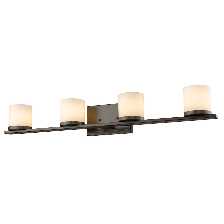 Z-Lite Nori 4 Light LED Vanity Light, 5x32x4.9", Bronze, Opal - 1912-4V-BRZ-LED