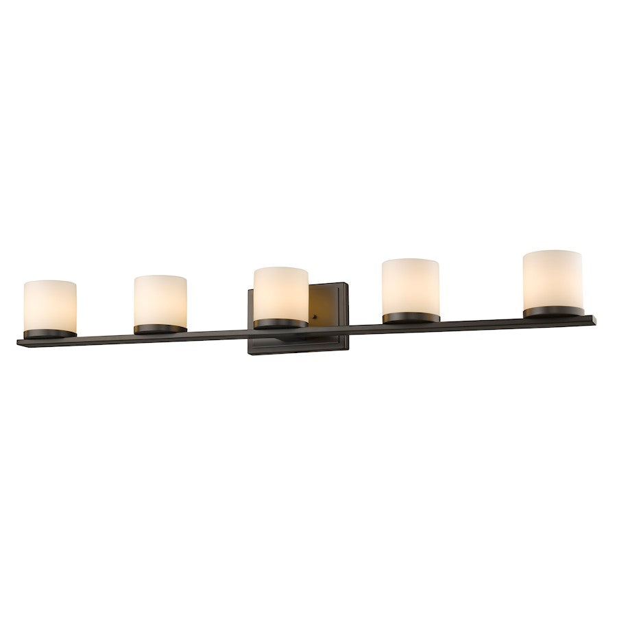 Z-Lite Nori 5 Light Vanity Light, 5x40x4.9", Bronze, Matte Opal - 1912-5V-BRZ