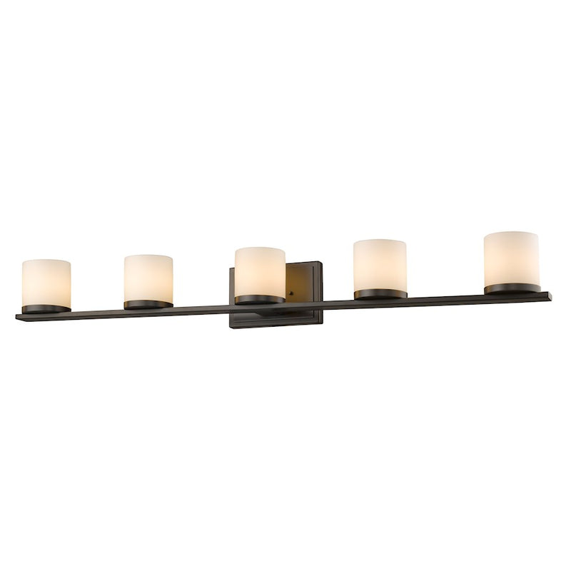 Z-Lite Nori 5 Light LED Vanity Light, 5x40x4.9", Bronze, Opal - 1912-5V-BRZ-LED