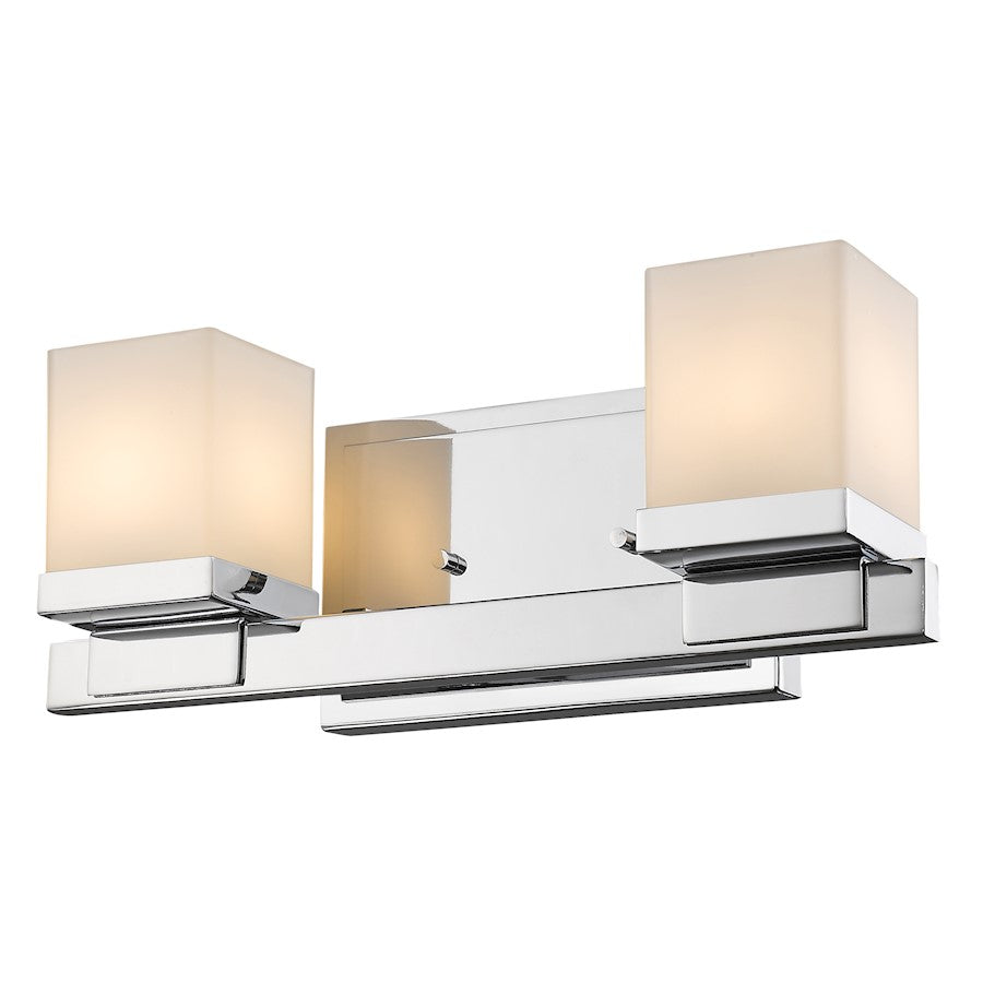 Z-Lite Cadiz 2 Light Vanity Light, 4.4x13x5", Chrome, Matte Opal - 1913-2V-CH