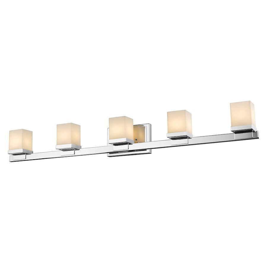 Z-Lite Cadiz 5 Light Vanity Light, 4.4x40x5", Chrome, Matte Opal - 1913-5V-CH