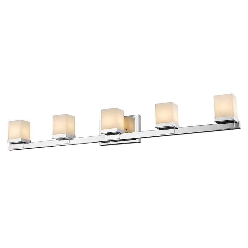 Z-Lite Cadiz 5 Light LED Vanity Light, 4.4x40x5", Chrome, Opal - 1913-5V-CH-LED